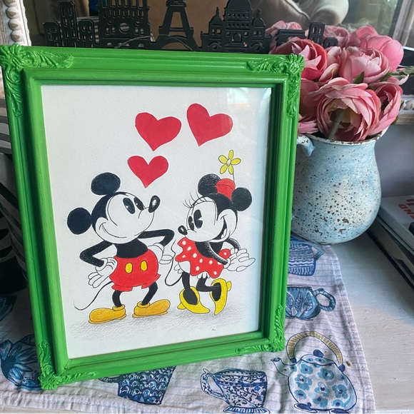 Mickey and Minnie Mouse in Love Prismacolor Pencil Drawing - Picture 5 of 8